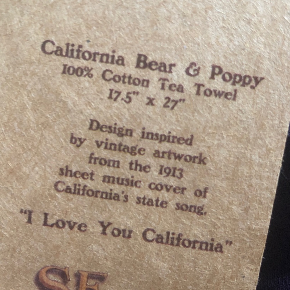 California bear tea towel - Picture 5 of 5